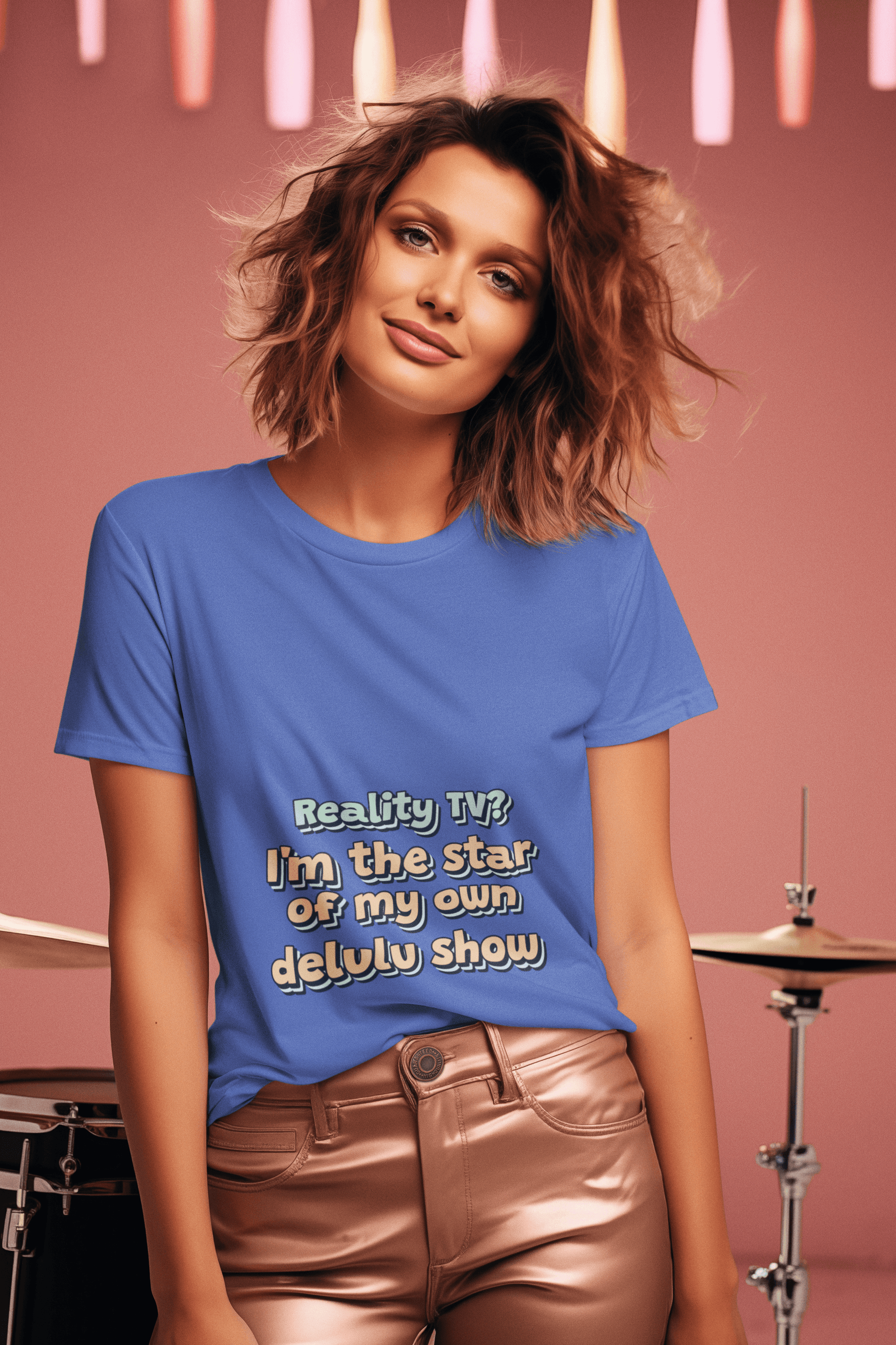 Delulu Show Women's Round Neck Half Sleeve T-shirt - Lyssian