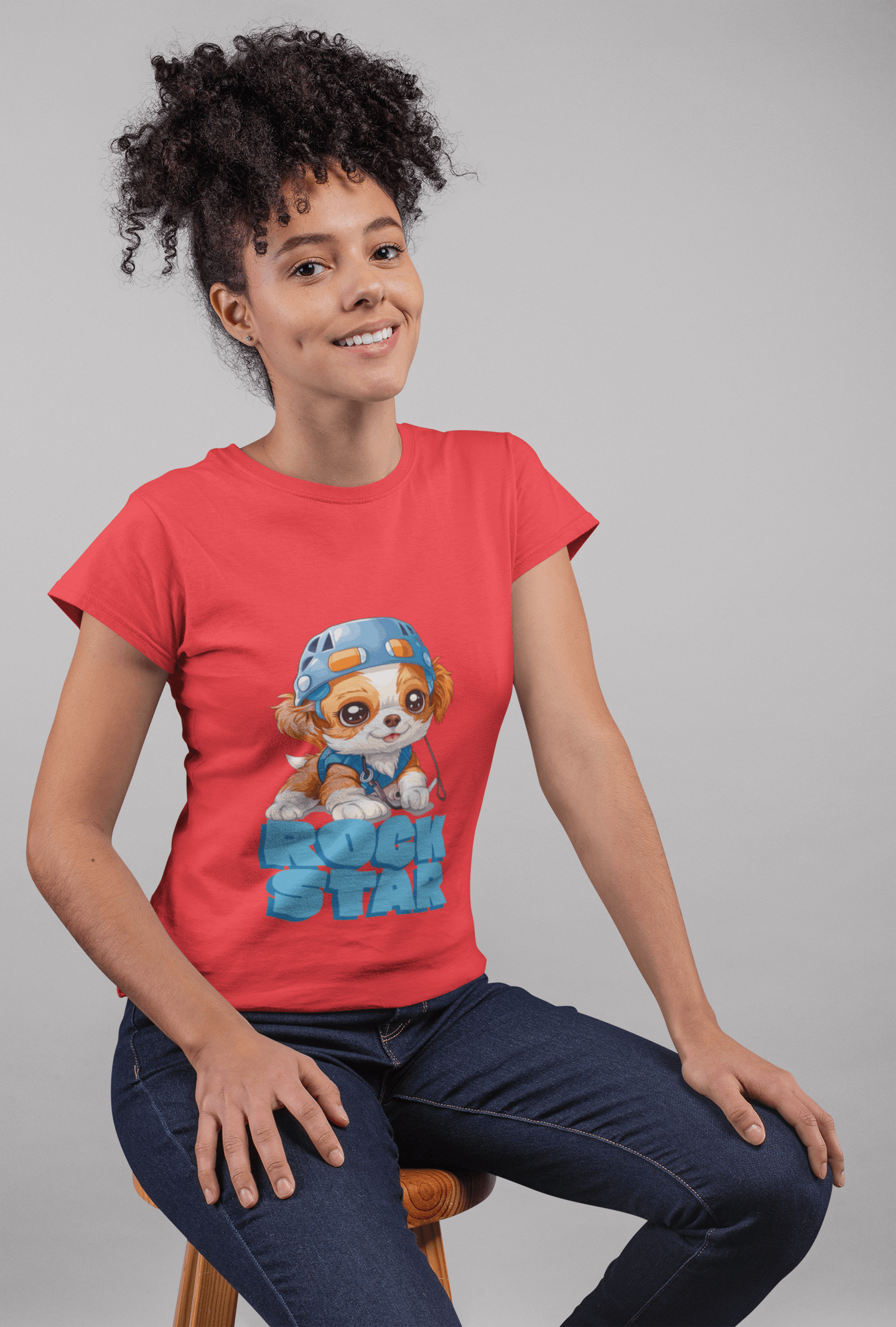 Rockstar Women's Round Neck Half Sleeve T-shirt - Lyssian