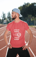 Attack Block Male Round Neck Half Sleeve T-shirt - Lyssian