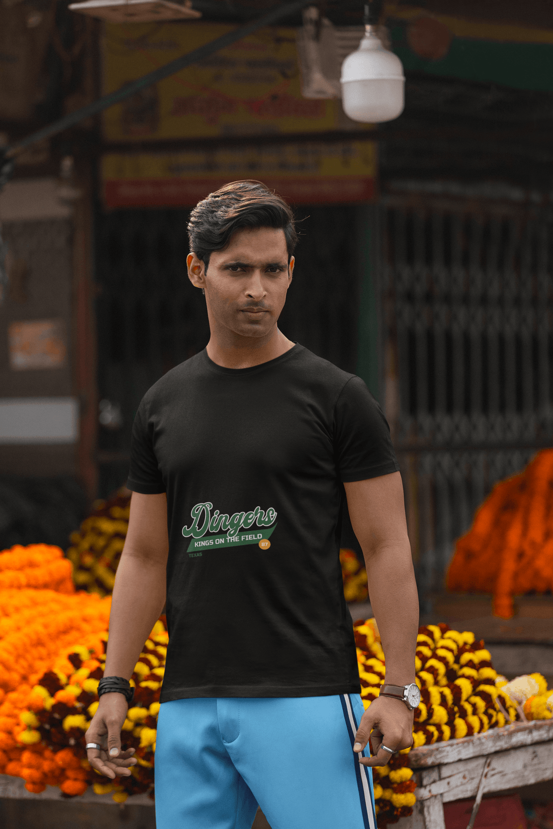 Dingers Male Round Neck Half Sleeve T-shirt - Lyssian