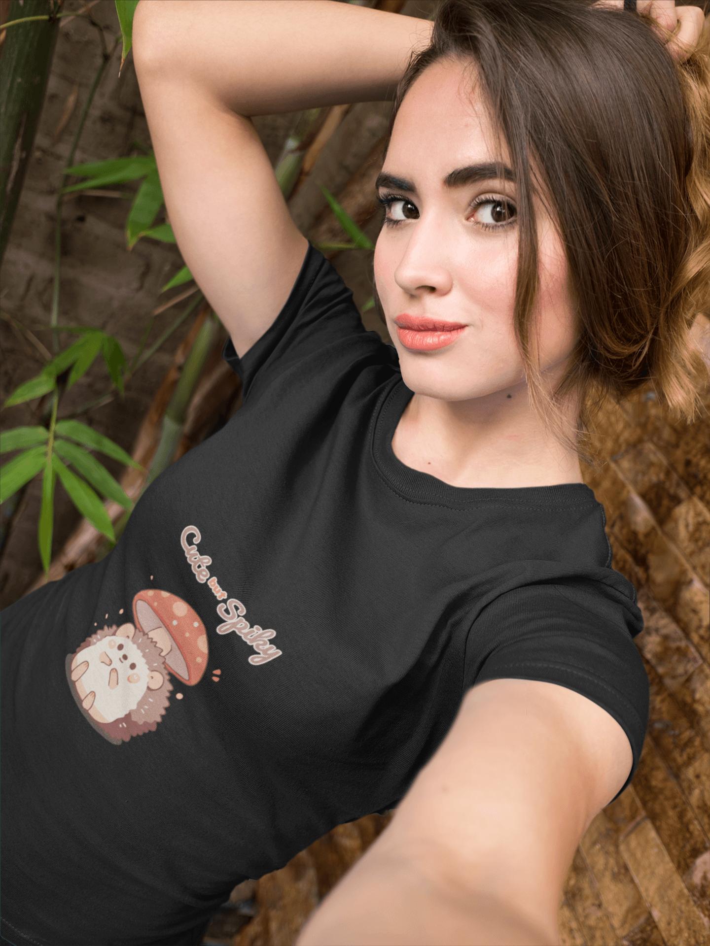 Cute and Spiky Women's Round Neck Half Sleeve T-shirt - Lyssian