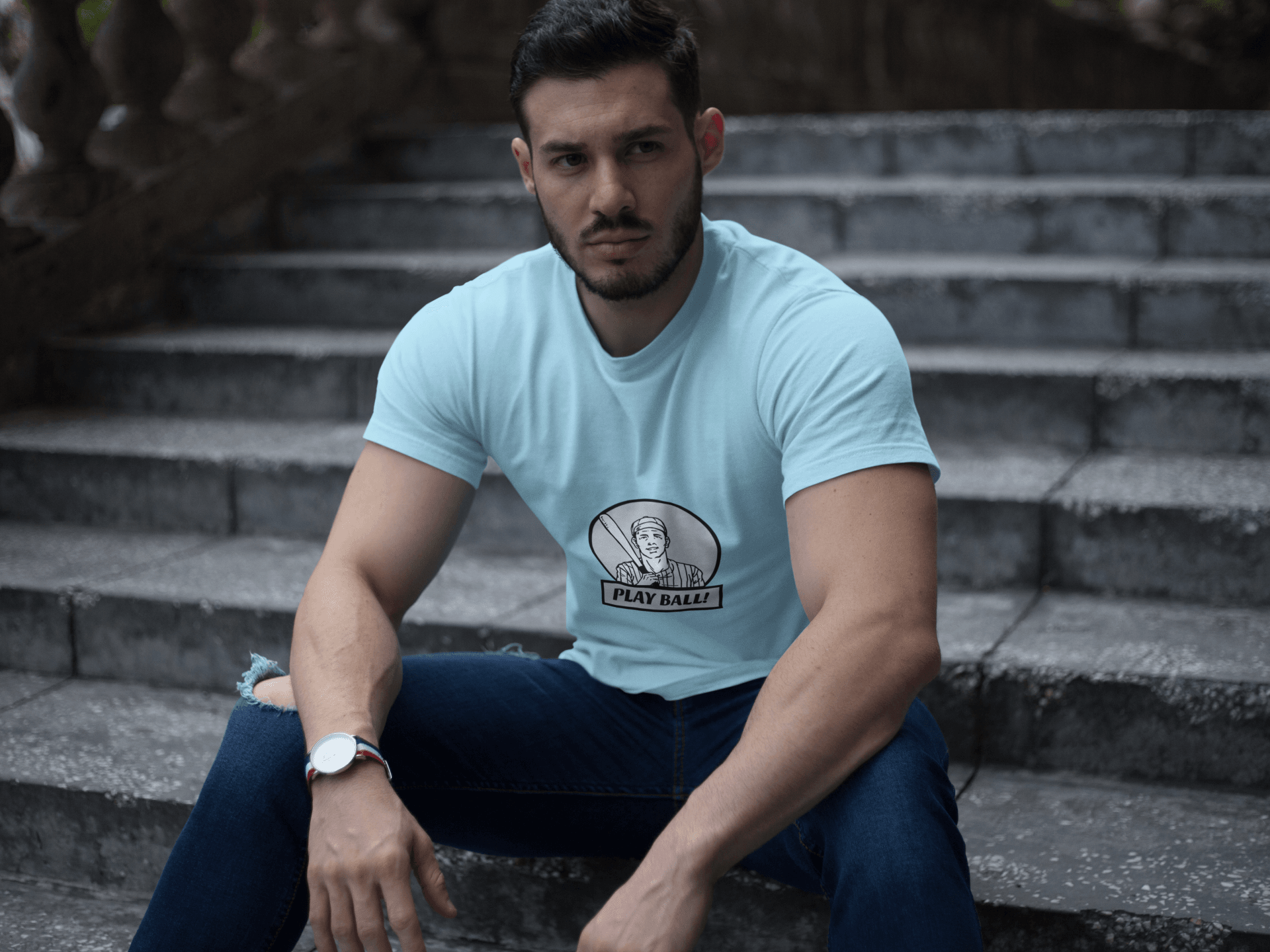 Ball Male Round Neck Half Sleeve T-shirt - Lyssian