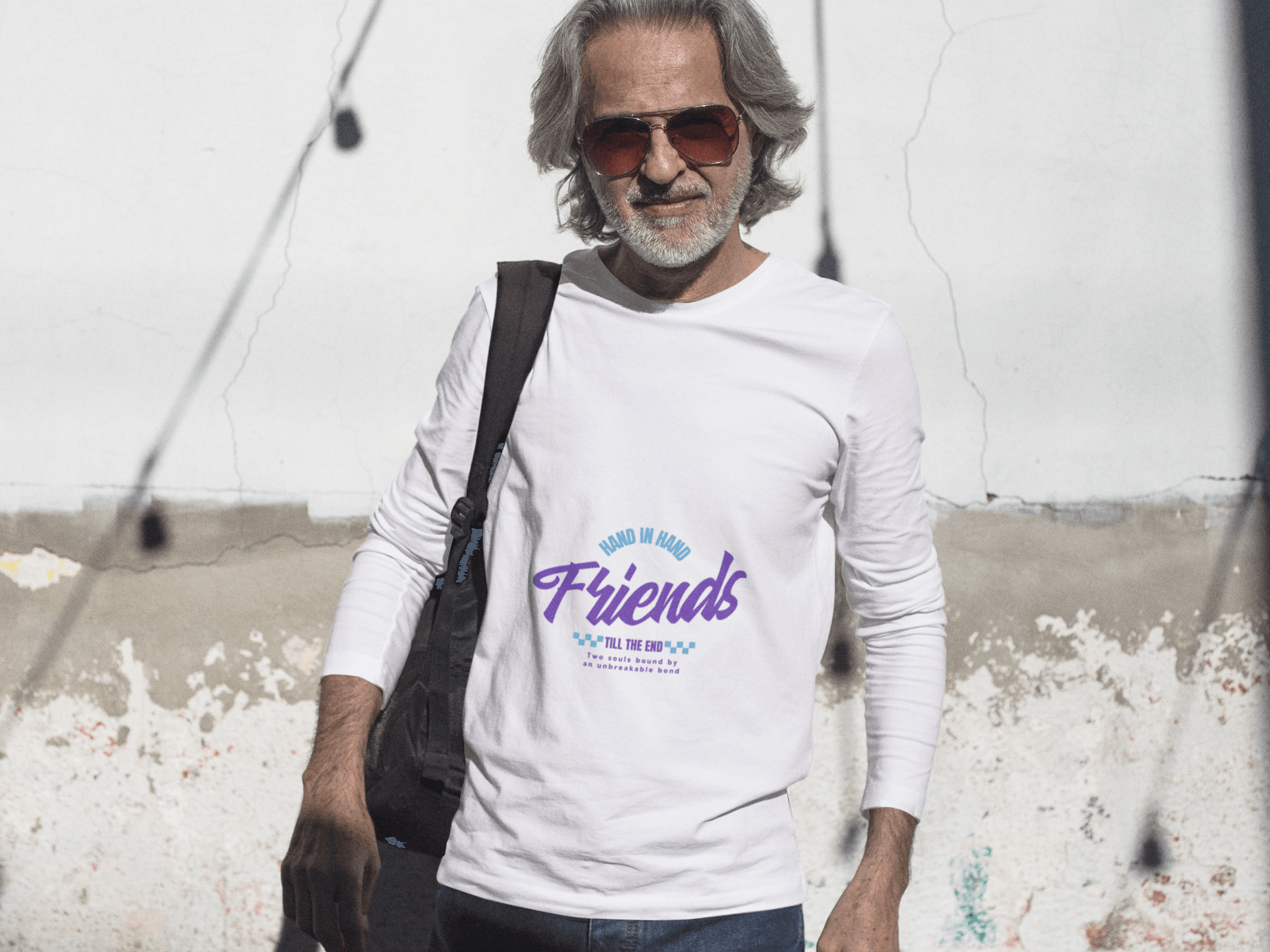 Hand in Hand Male Round Neck Full Sleeve T-shirt - Lyssian