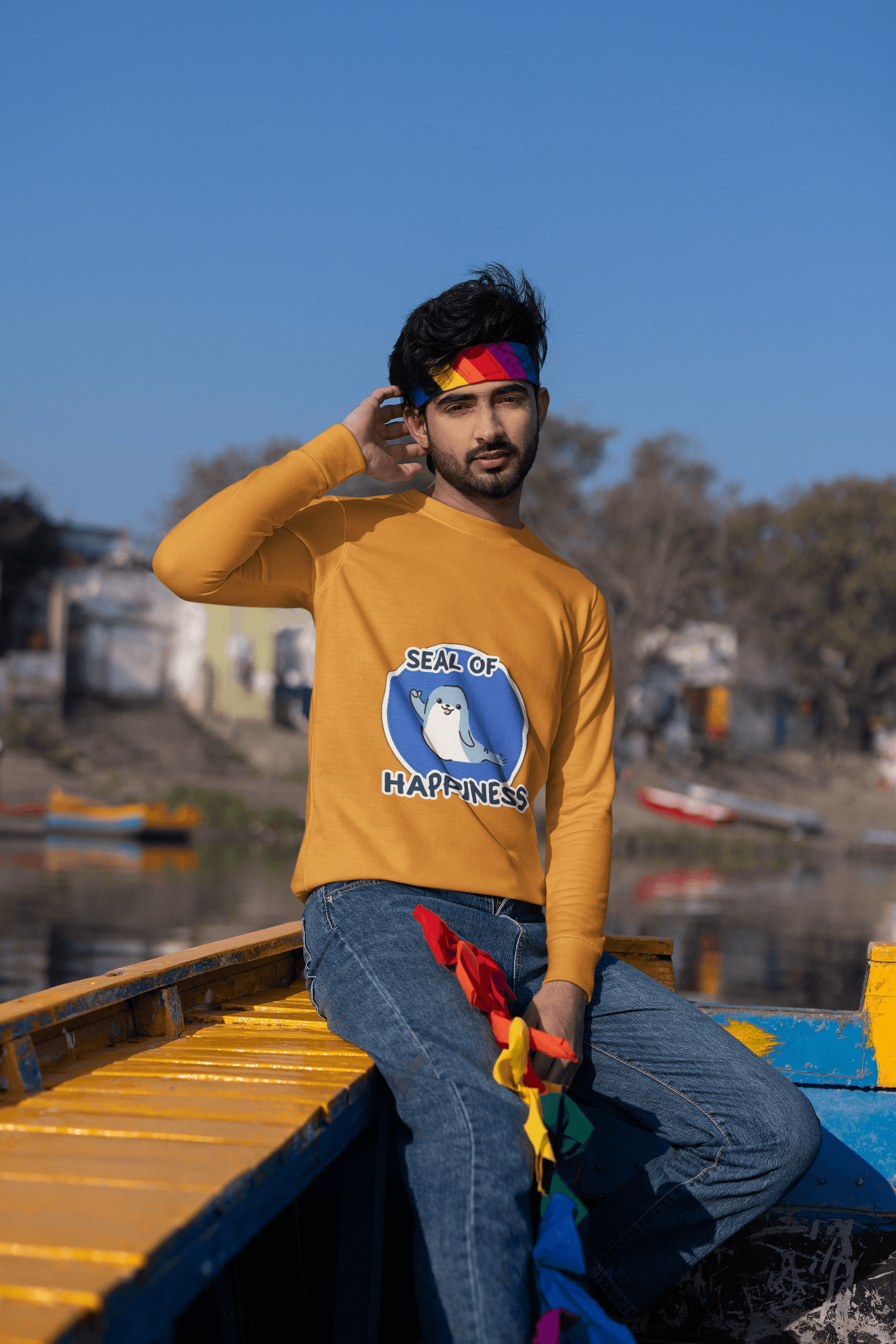 Happiness Men's Sweatshirt - Lyssian