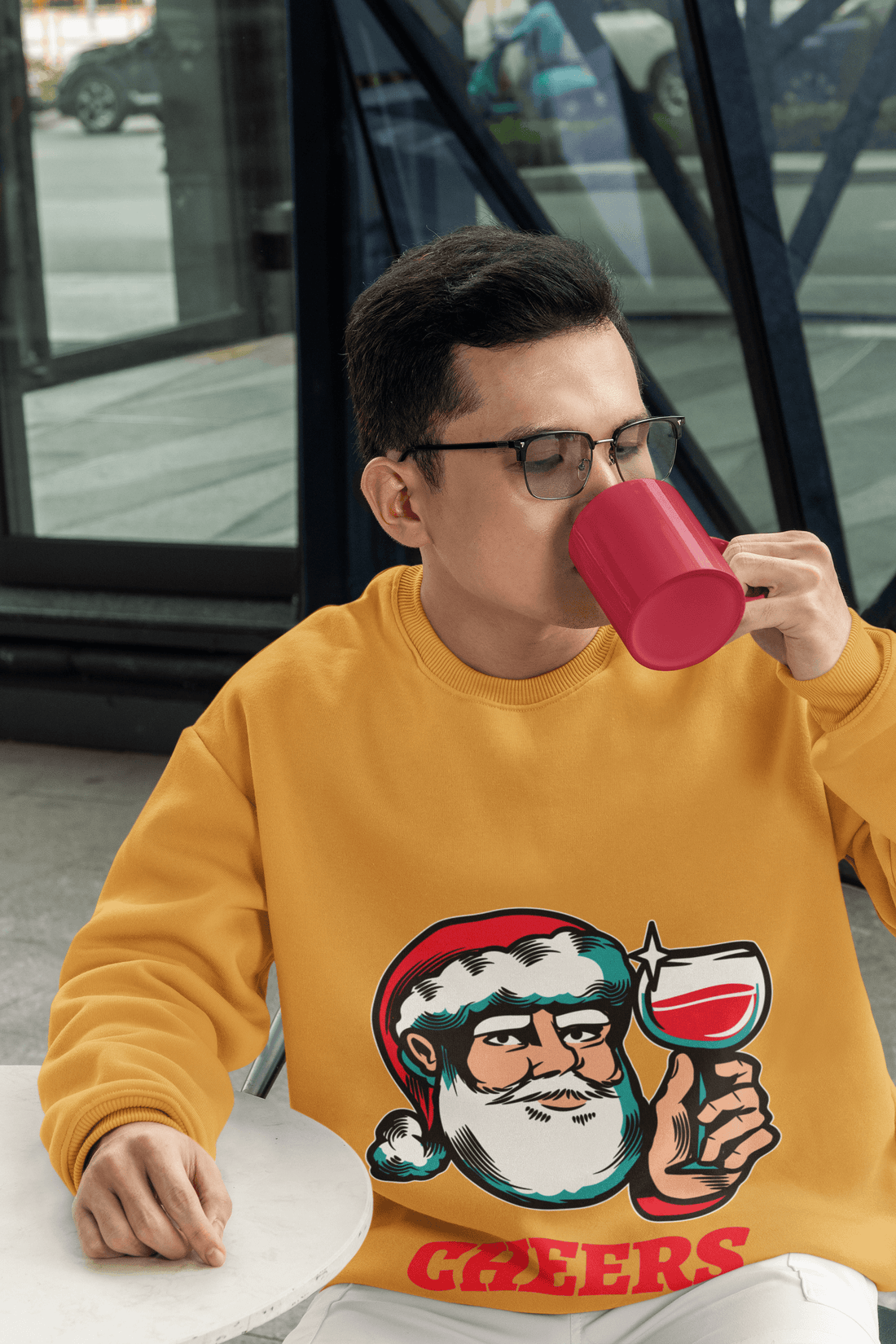 Cheers Santa Men's Sweatshirt - Lyssian