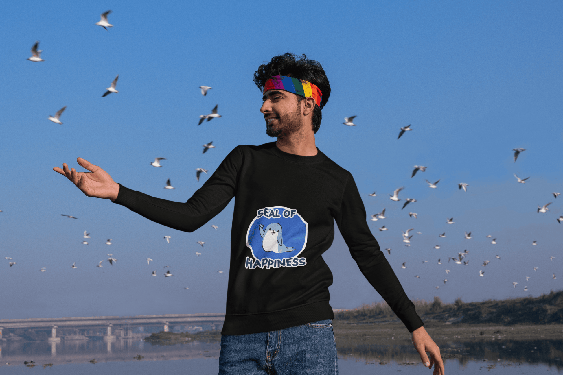 Happiness Men's Sweatshirt - Lyssian