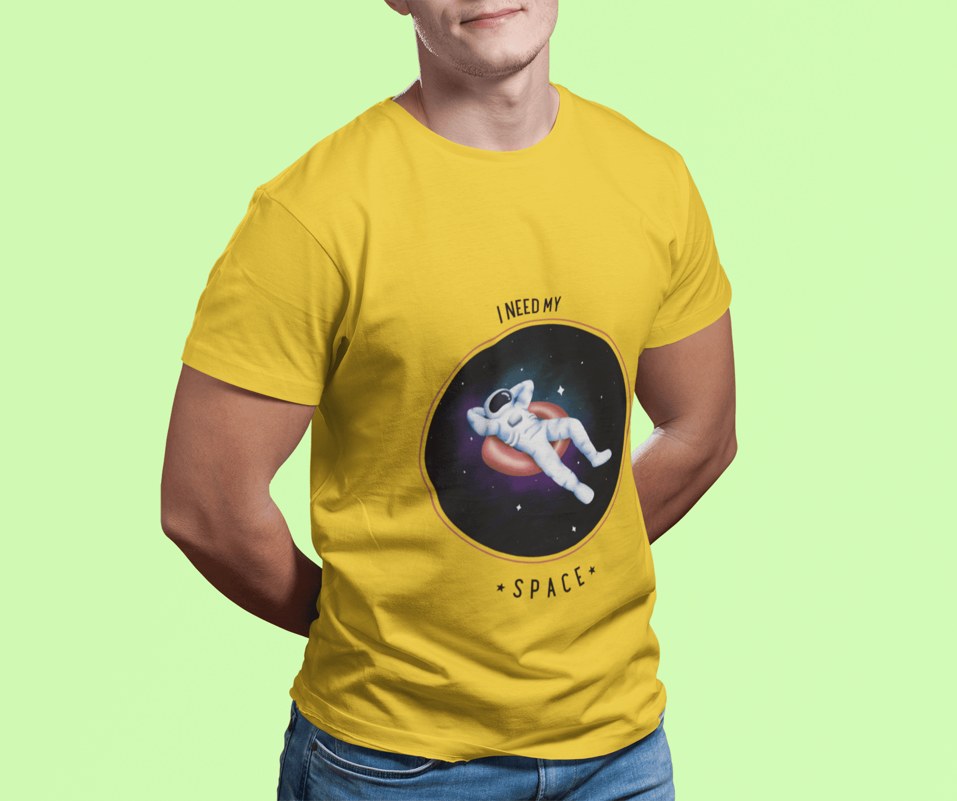 Space Men's Round Neck Half Sleeve T-shirt - Lyssian