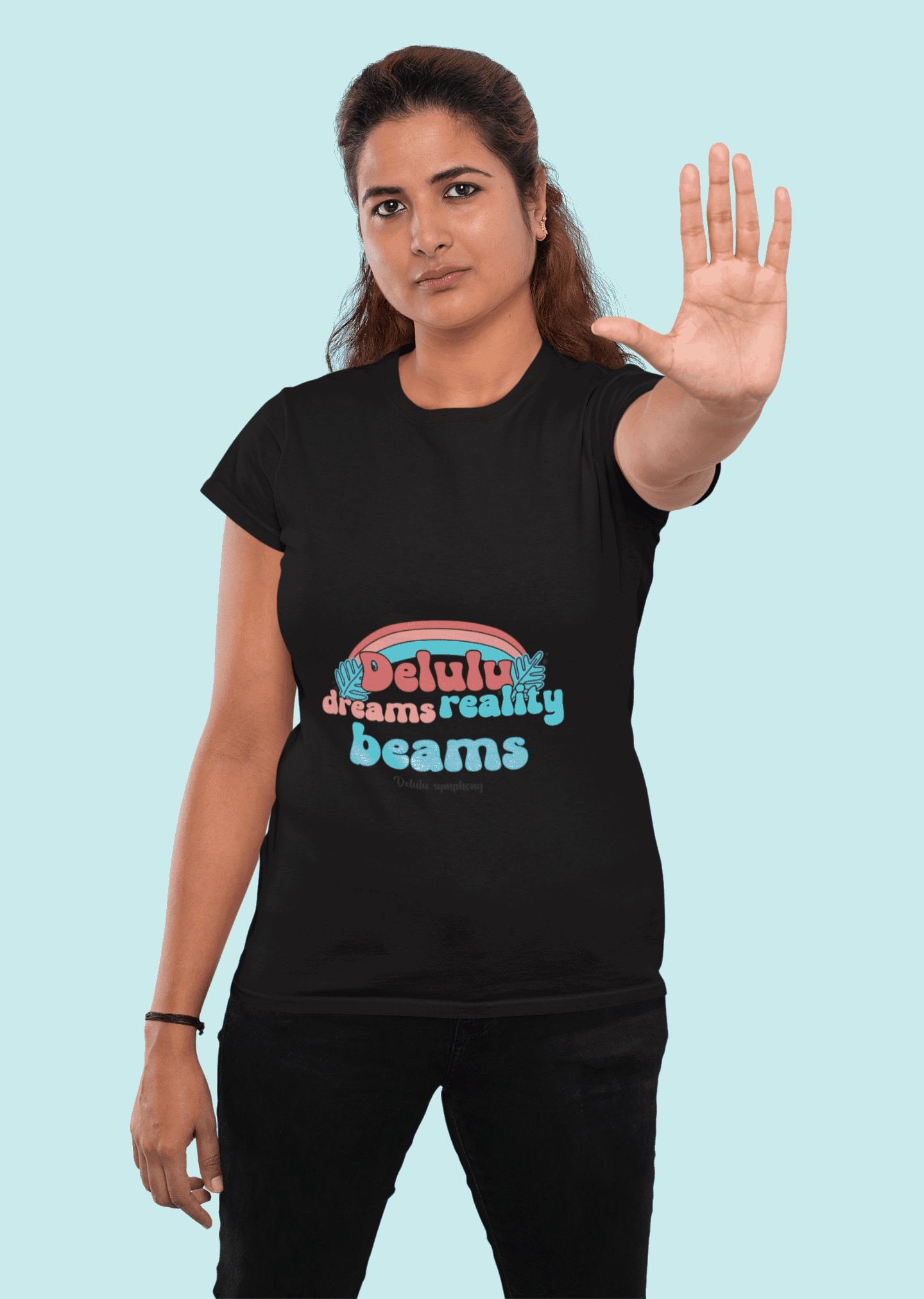 Beams Women's Round Neck Half Sleeve T-shirt - Lyssian