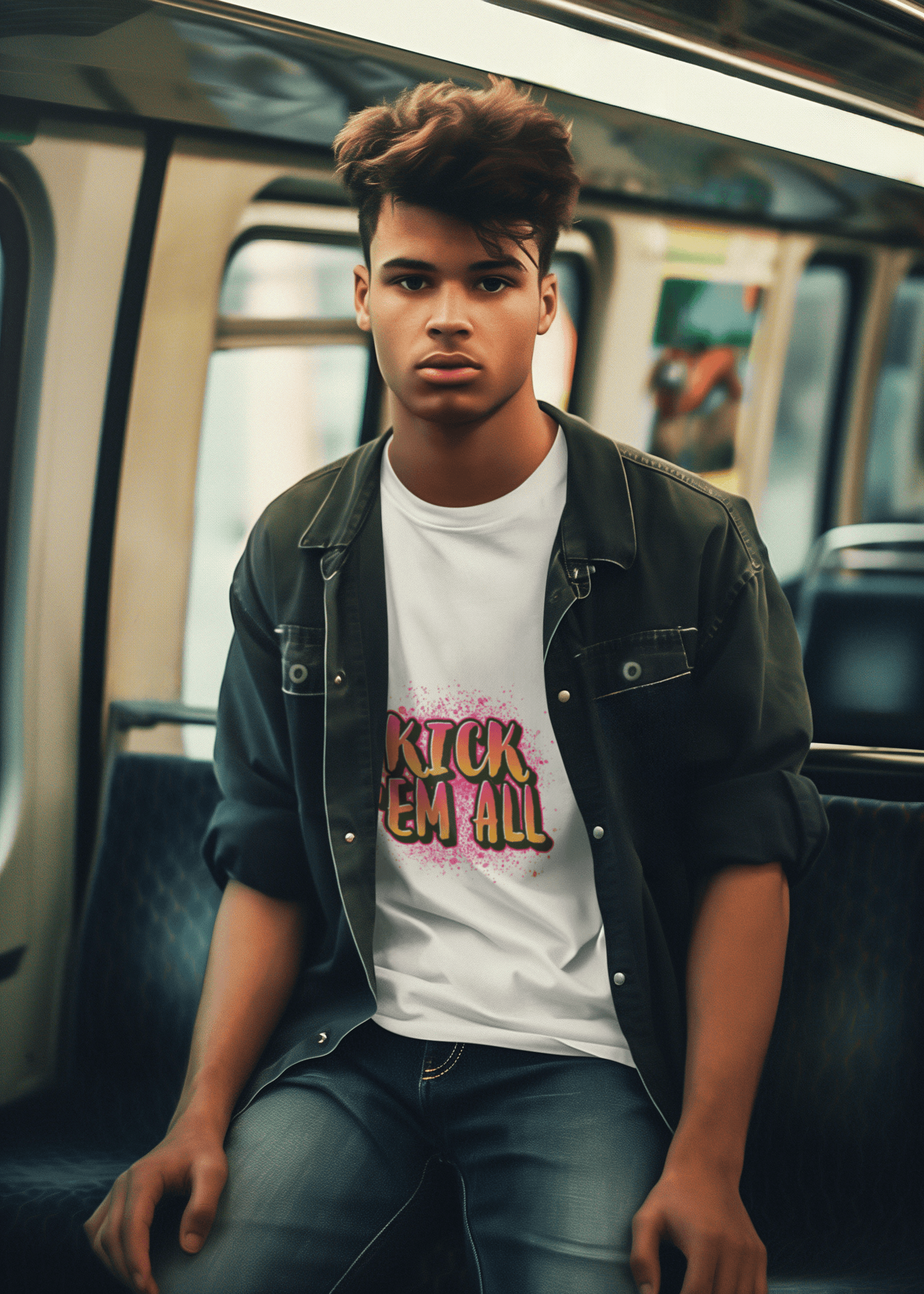 Kick EM' Men's Round Neck Full Sleeve T-shirt - Lyssian