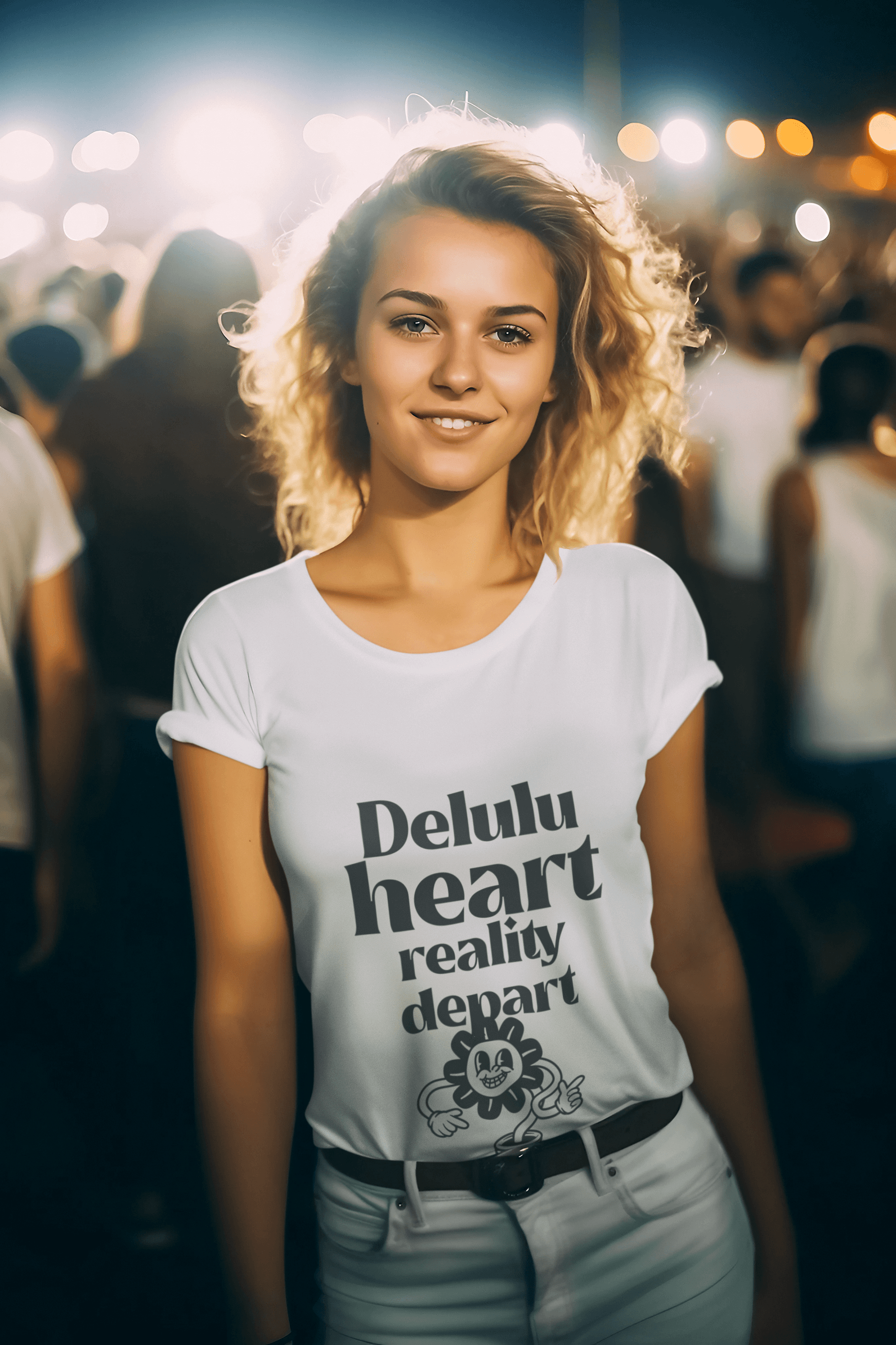 Delulu Women's Round Neck Half Sleeve T-shirt - Lyssian