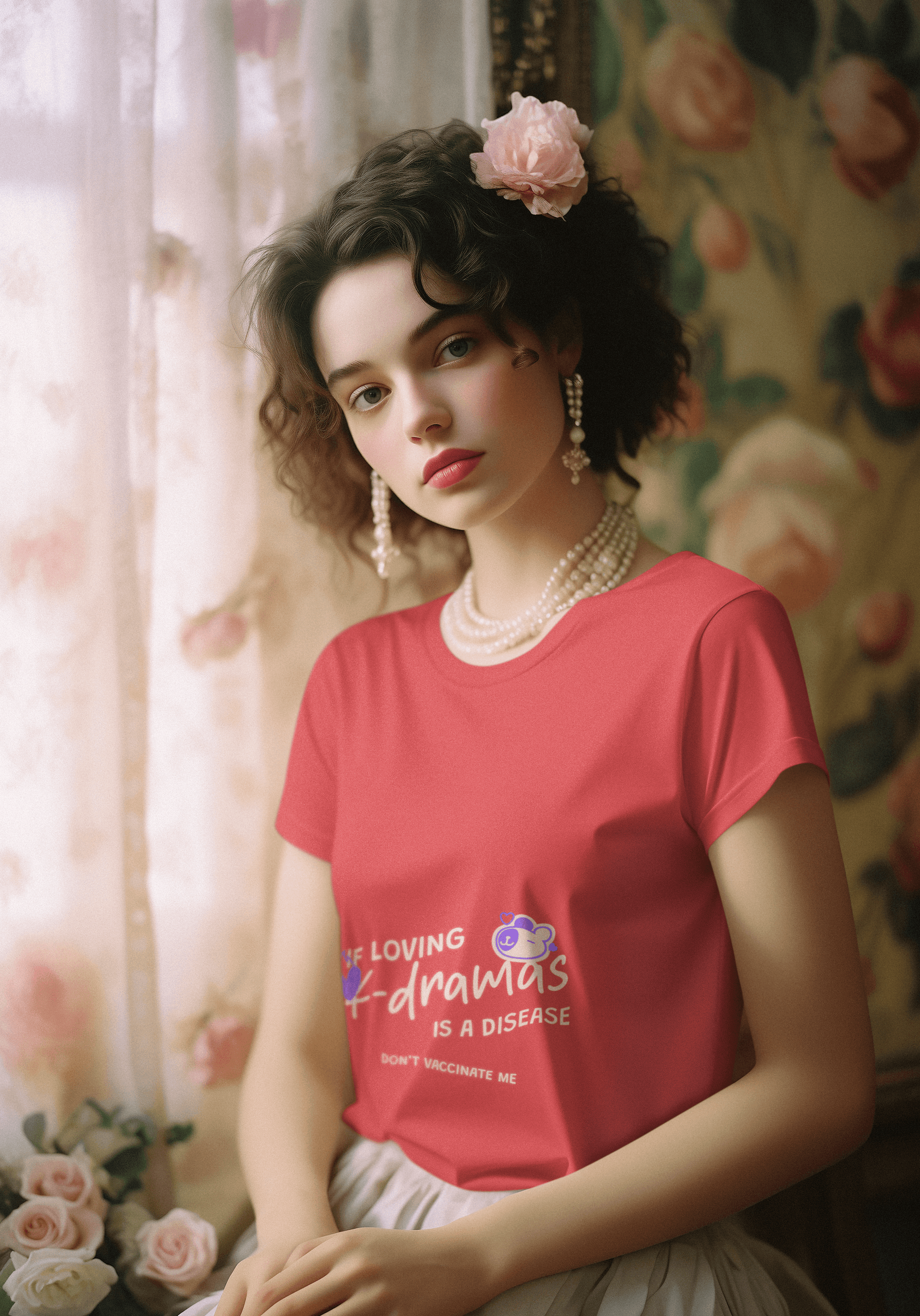 Drama Lover Women's Round Neck Half Sleeve T-shirt - Lyssian
