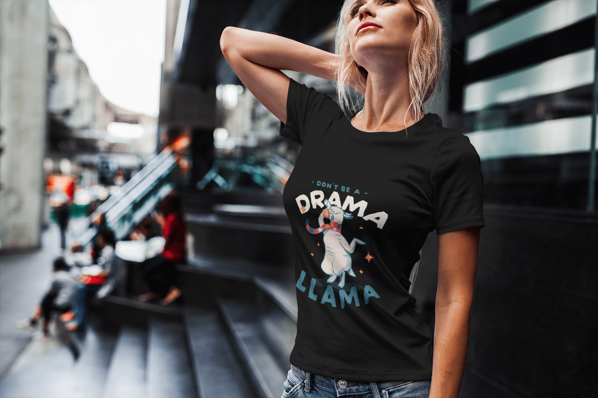 Drama Llama Women's Round Neck Half Sleeve T-shirt - Lyssian