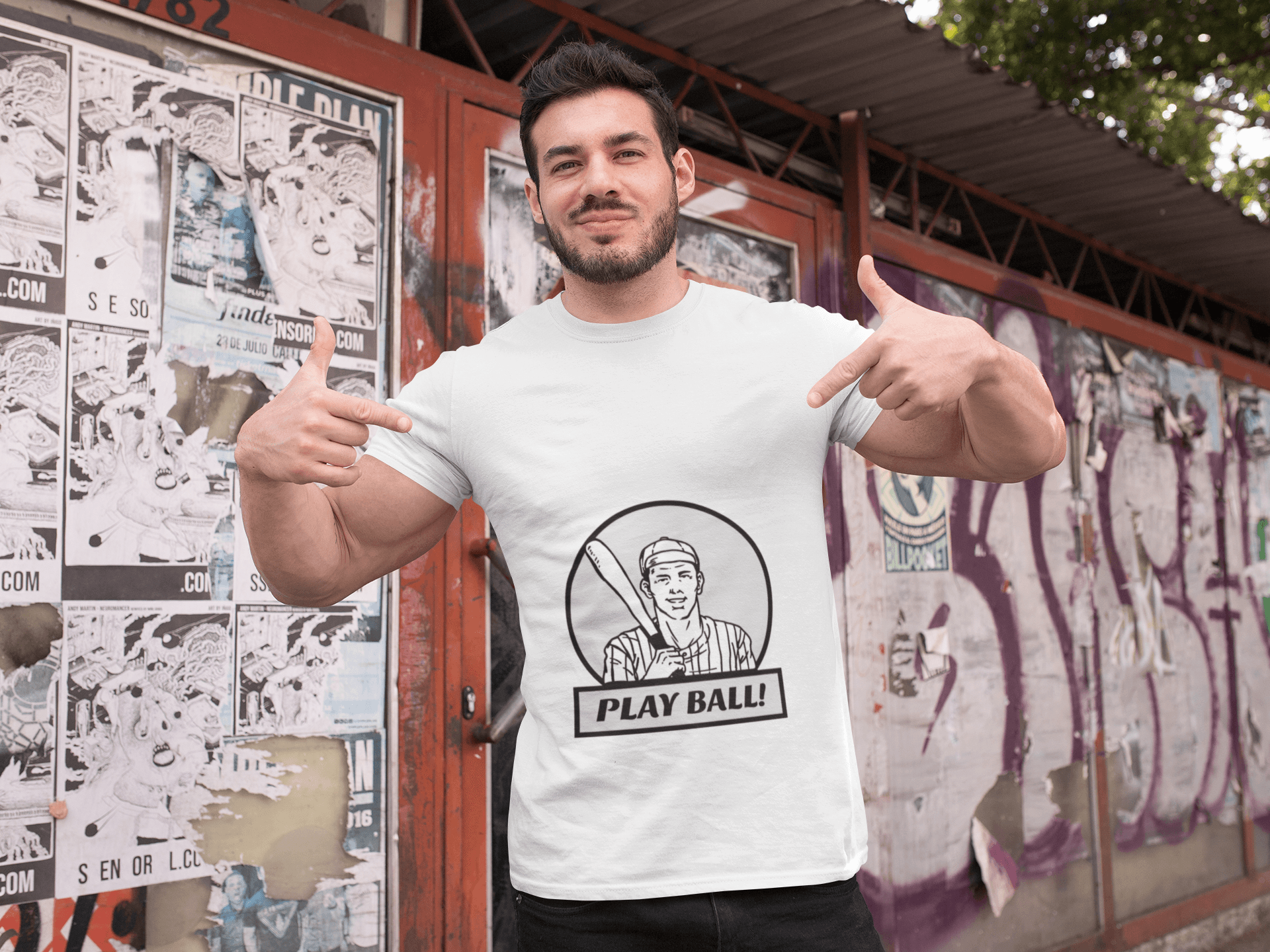 Ball Male Round Neck Half Sleeve T-shirt - Lyssian
