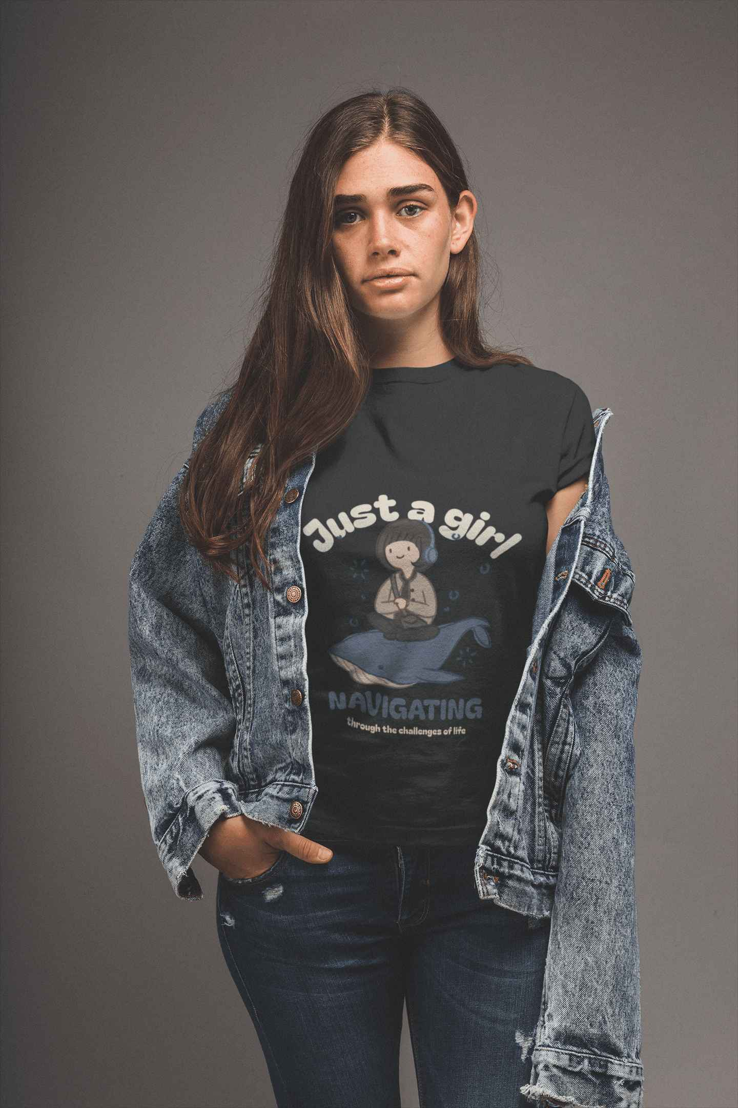 A Girl Women's Round Neck Half Sleeve T-shirt