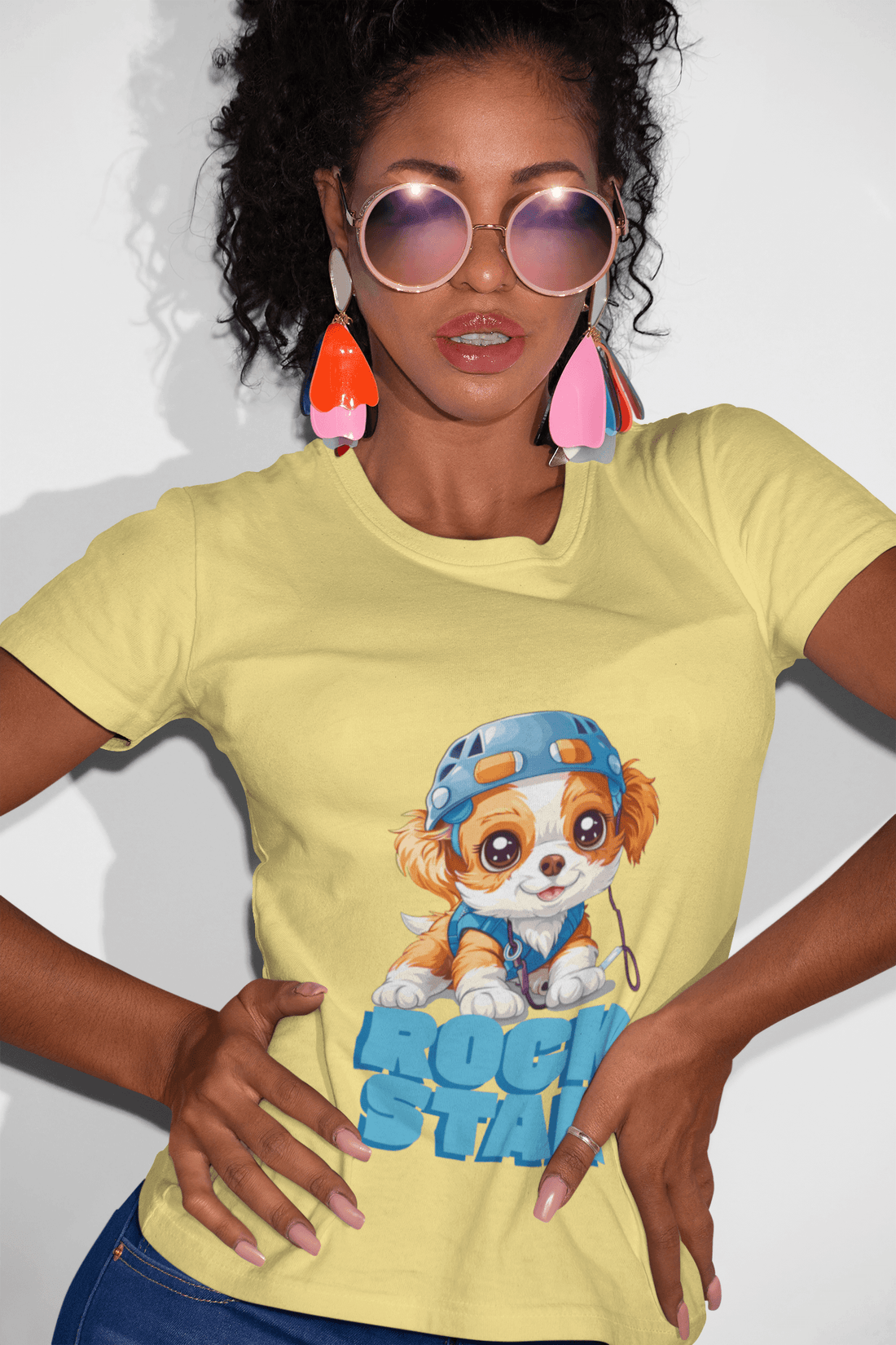 Rockstar Women's Round Neck Half Sleeve T-shirt - Lyssian