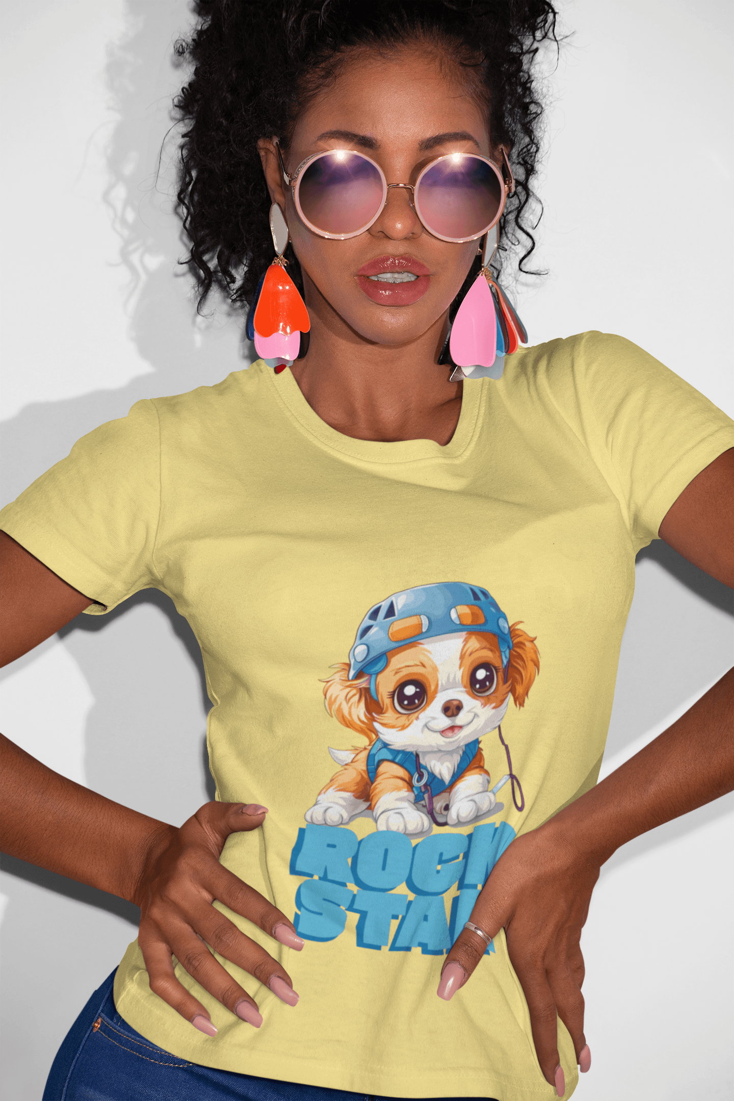 Rockstar Women's Round Neck Half Sleeve T-shirt - Lyssian
