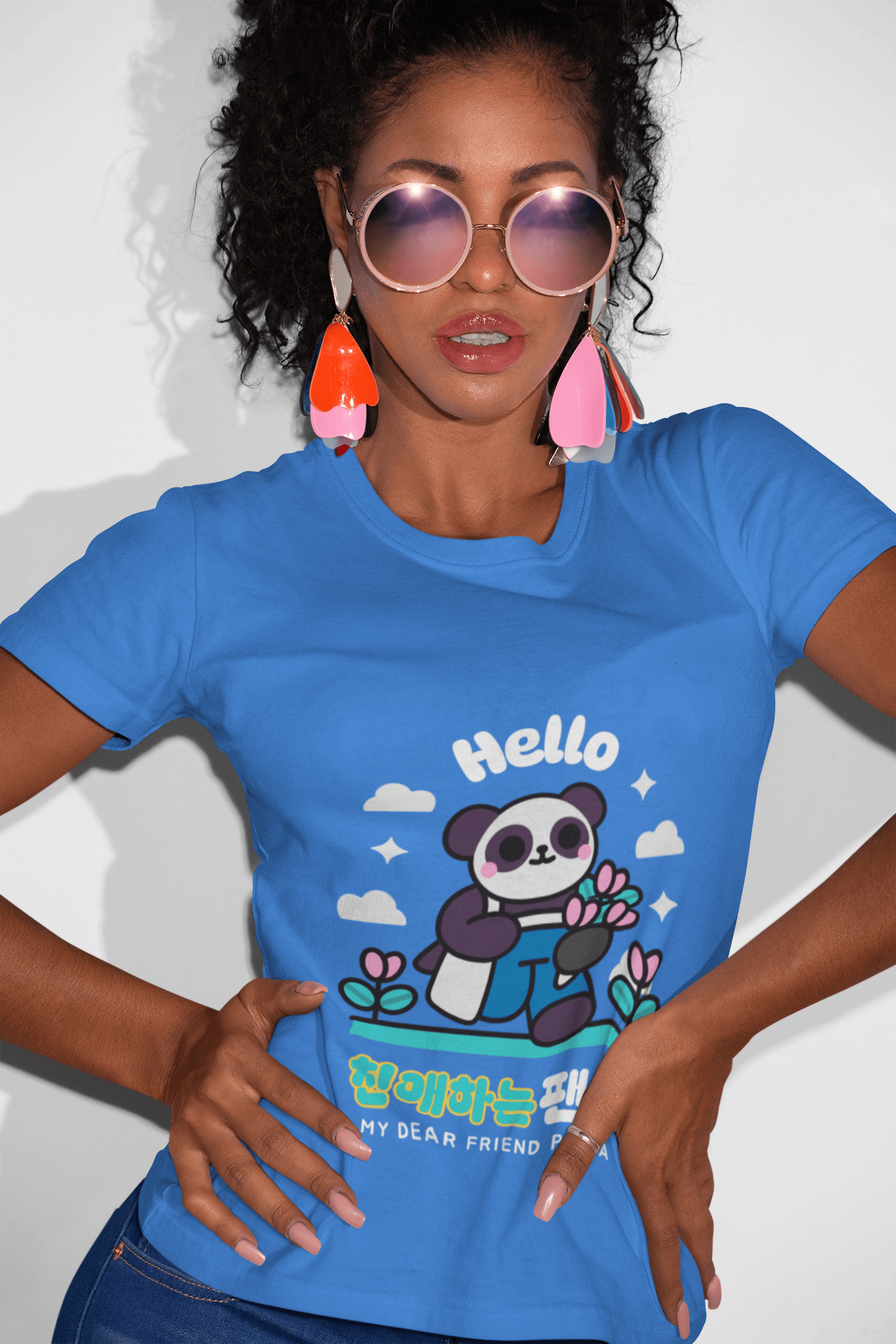 Baby Panda Women's Round Neck Half Sleeve T-shirt - Lyssian