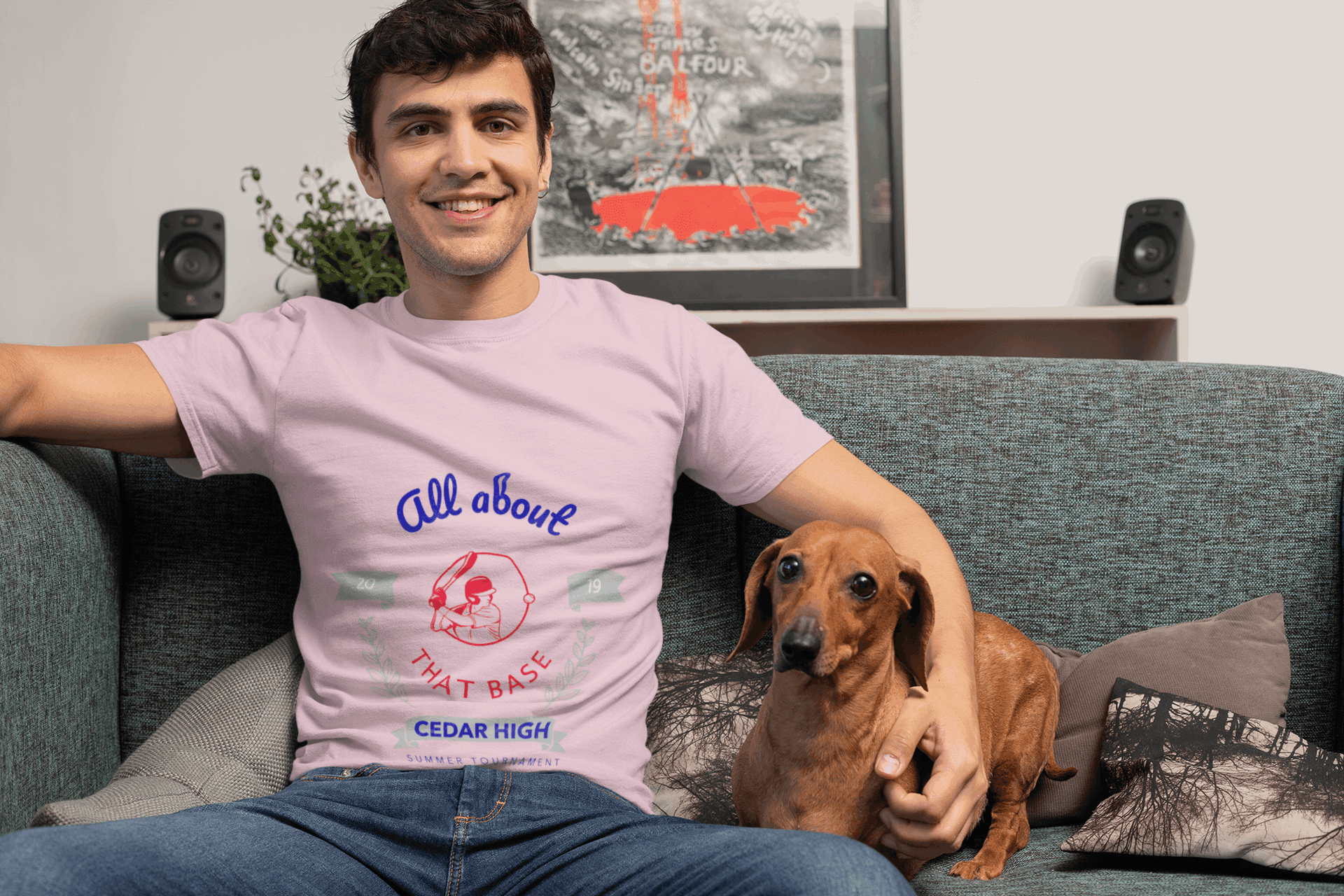 Cedar High Male Round Neck Half Sleeve T-shirt - Lyssian
