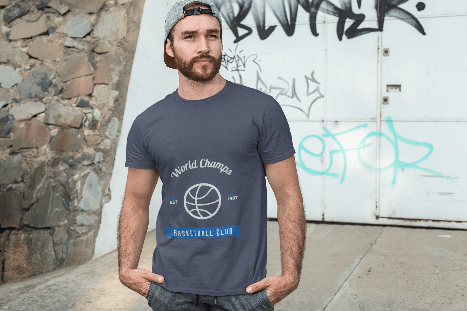 Basketball Club Male Round Neck Half Sleeve T-shirt - Lyssian
