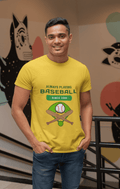 Baseball Male Round Neck Half Sleeve T-shirt - Lyssian