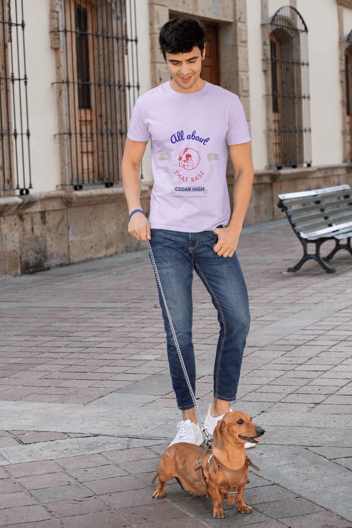 Cedar High Male Round Neck Half Sleeve T-shirt - Lyssian