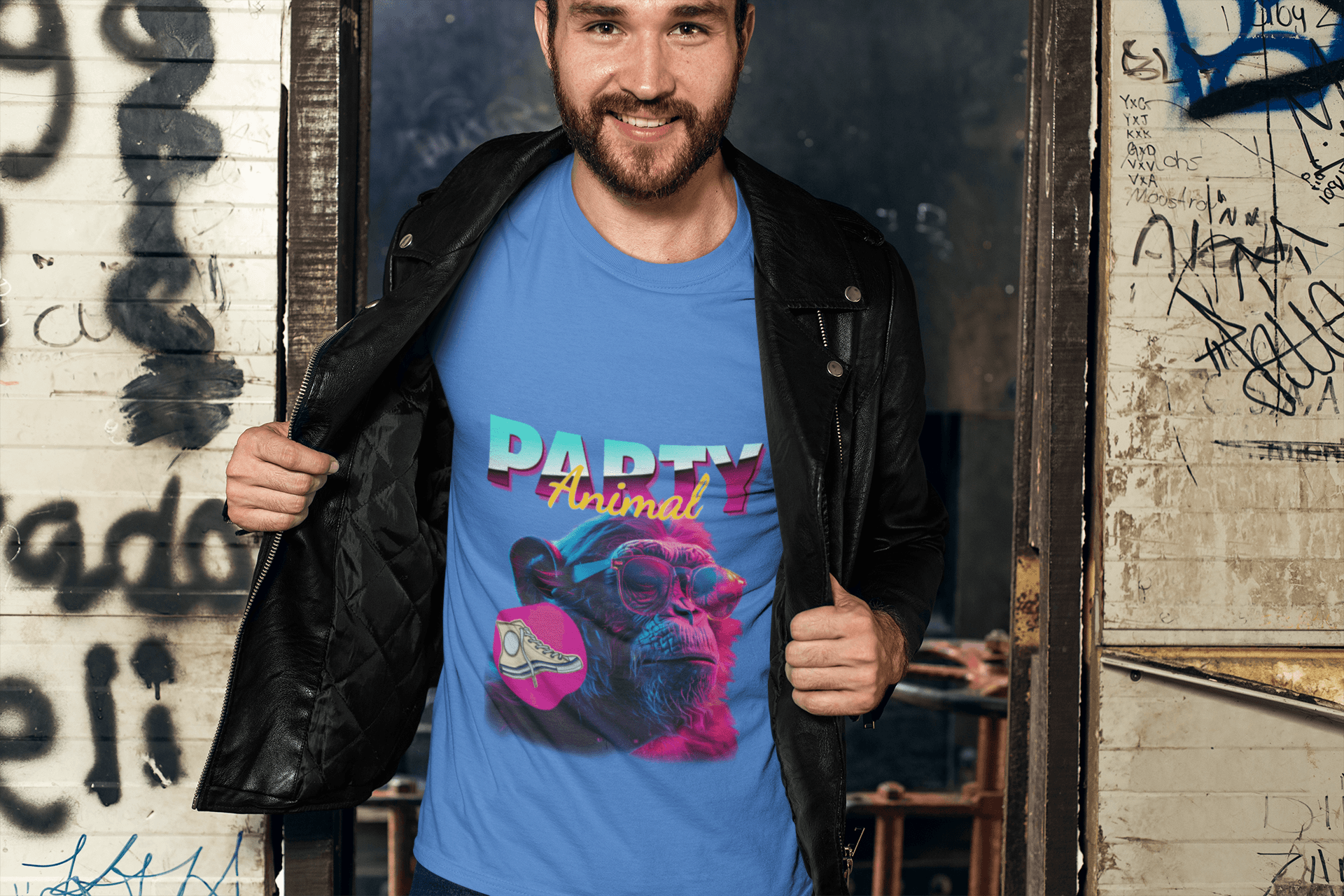 Party Animal's Men's Round Neck Half Sleeve T-shirt - Lyssian