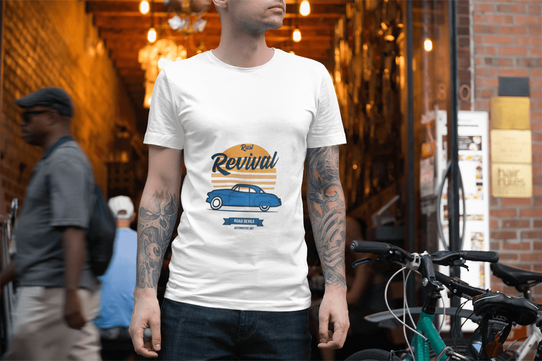 Classic Revival Male Round Neck Half Sleeve T-shirt - Lyssian