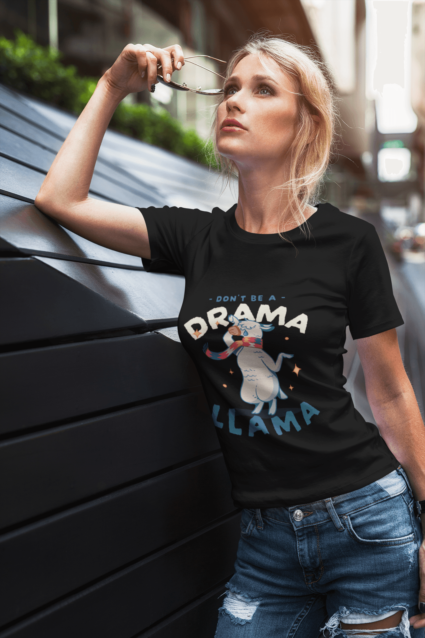 Drama Llama Women's Round Neck Half Sleeve T-shirt - Lyssian