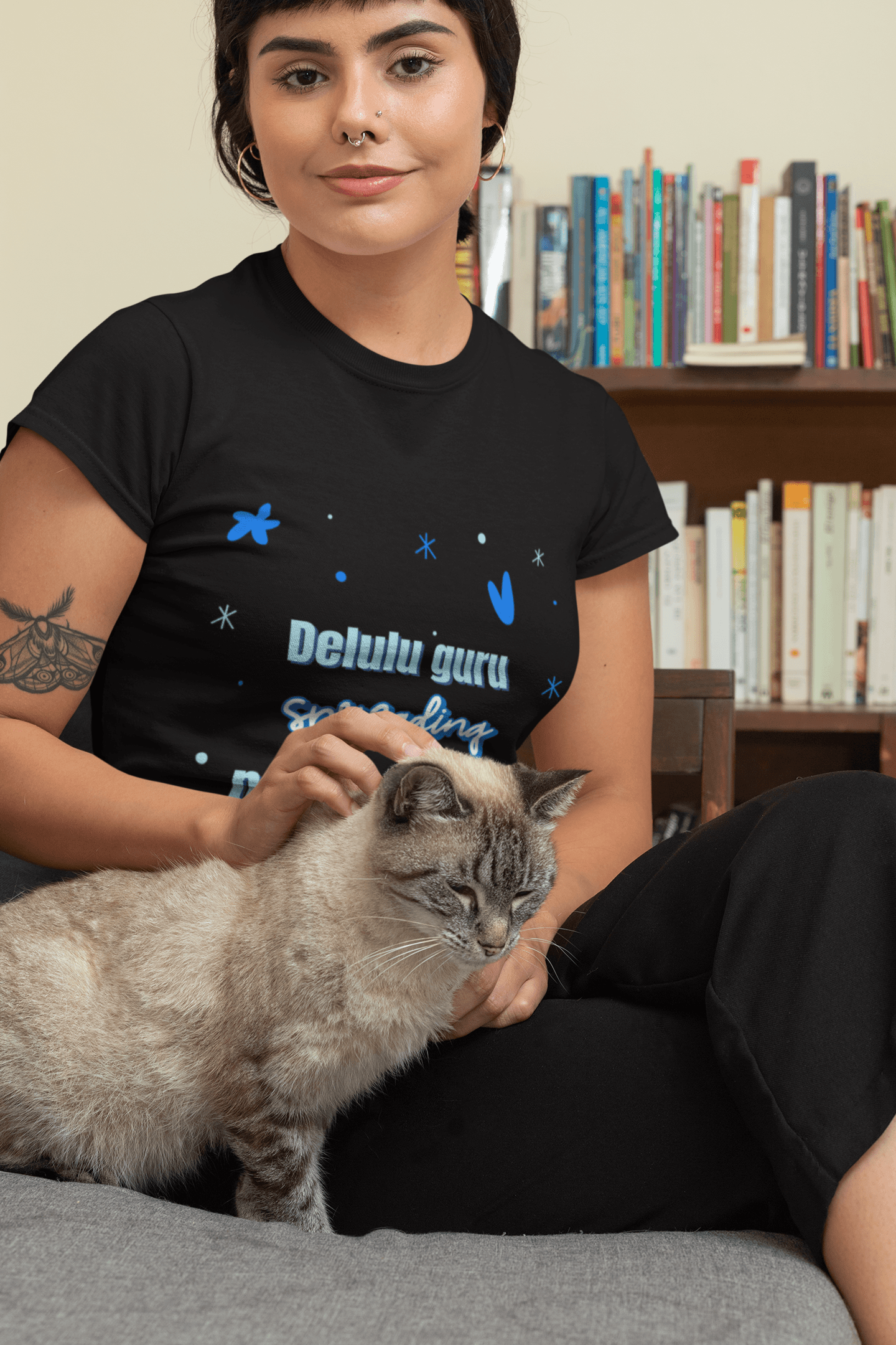 Delulu Guru Women's Round Neck Half Sleeve T-shirt - Lyssian