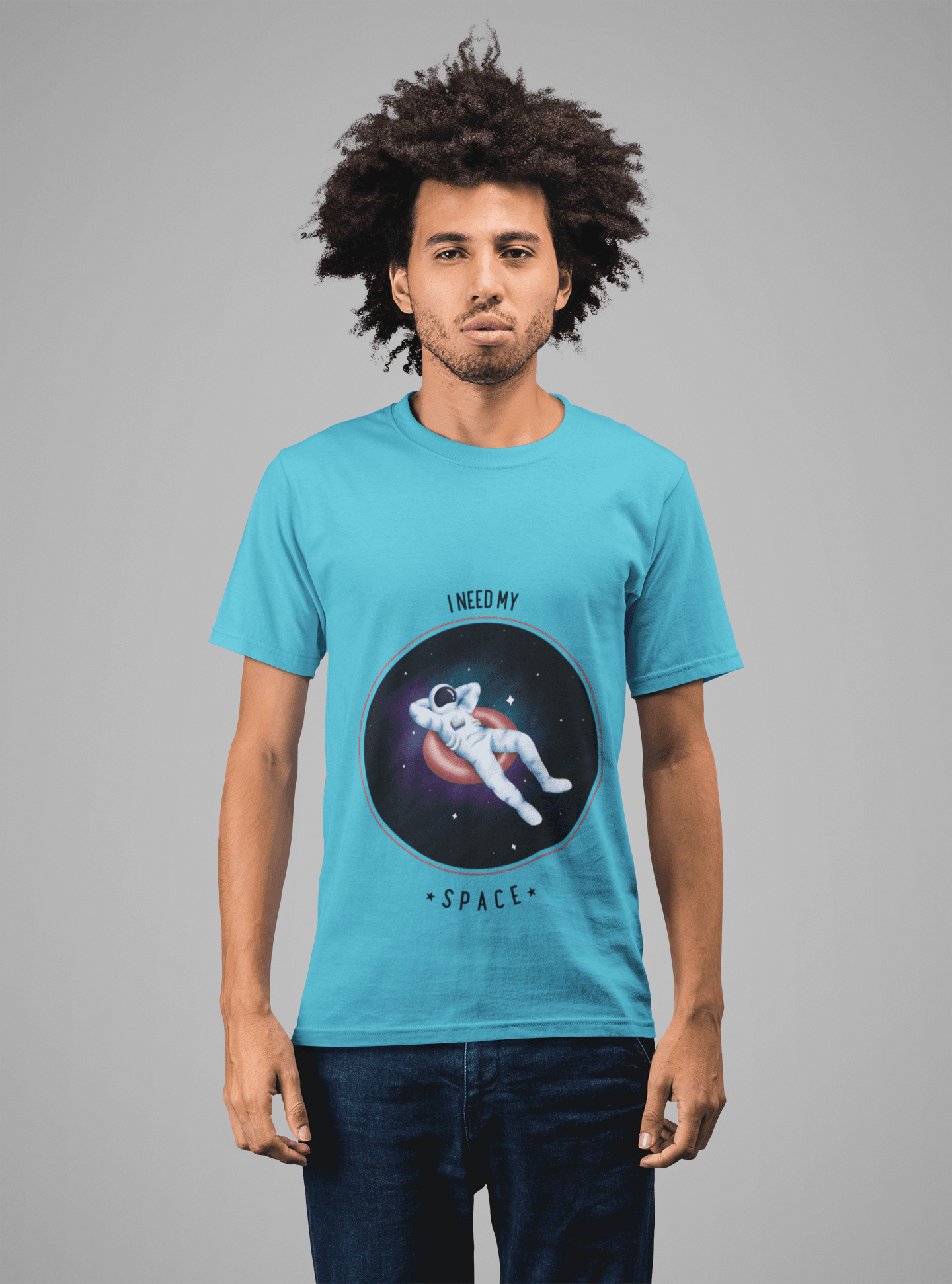 Space Men's Round Neck Half Sleeve T-shirt - Lyssian