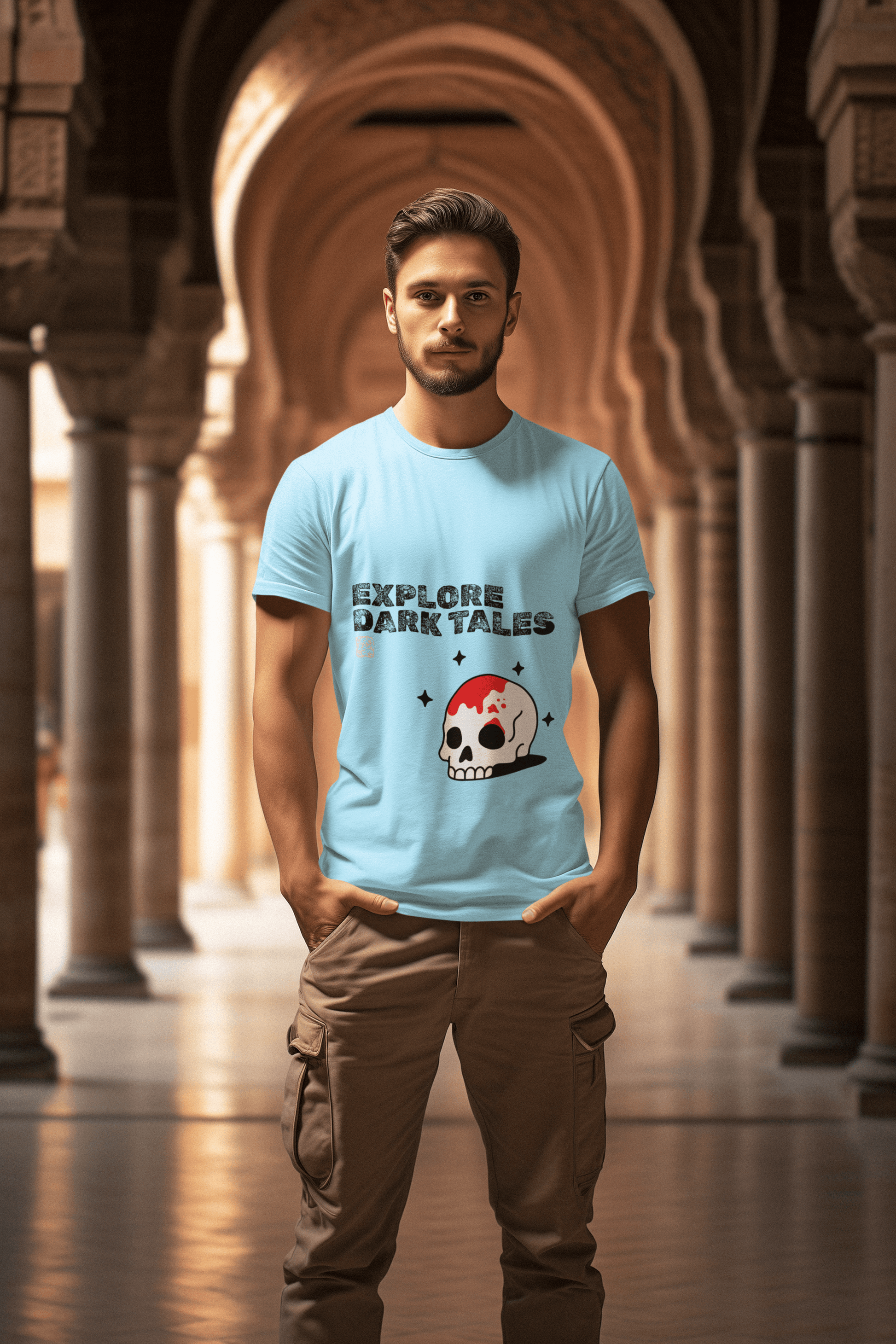 Dark Tales Male Round Neck Half Sleeve T-shirt - Lyssian