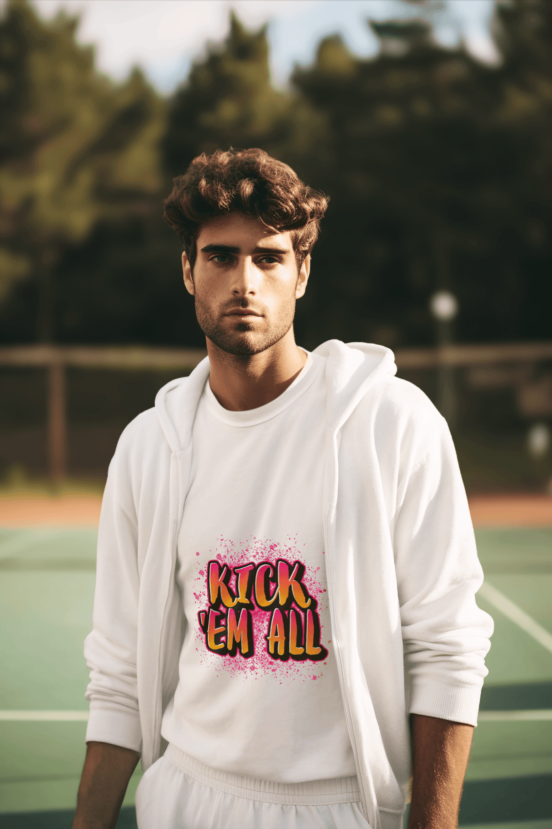 Kick EM' Men's Round Neck Full Sleeve T-shirt - Lyssian