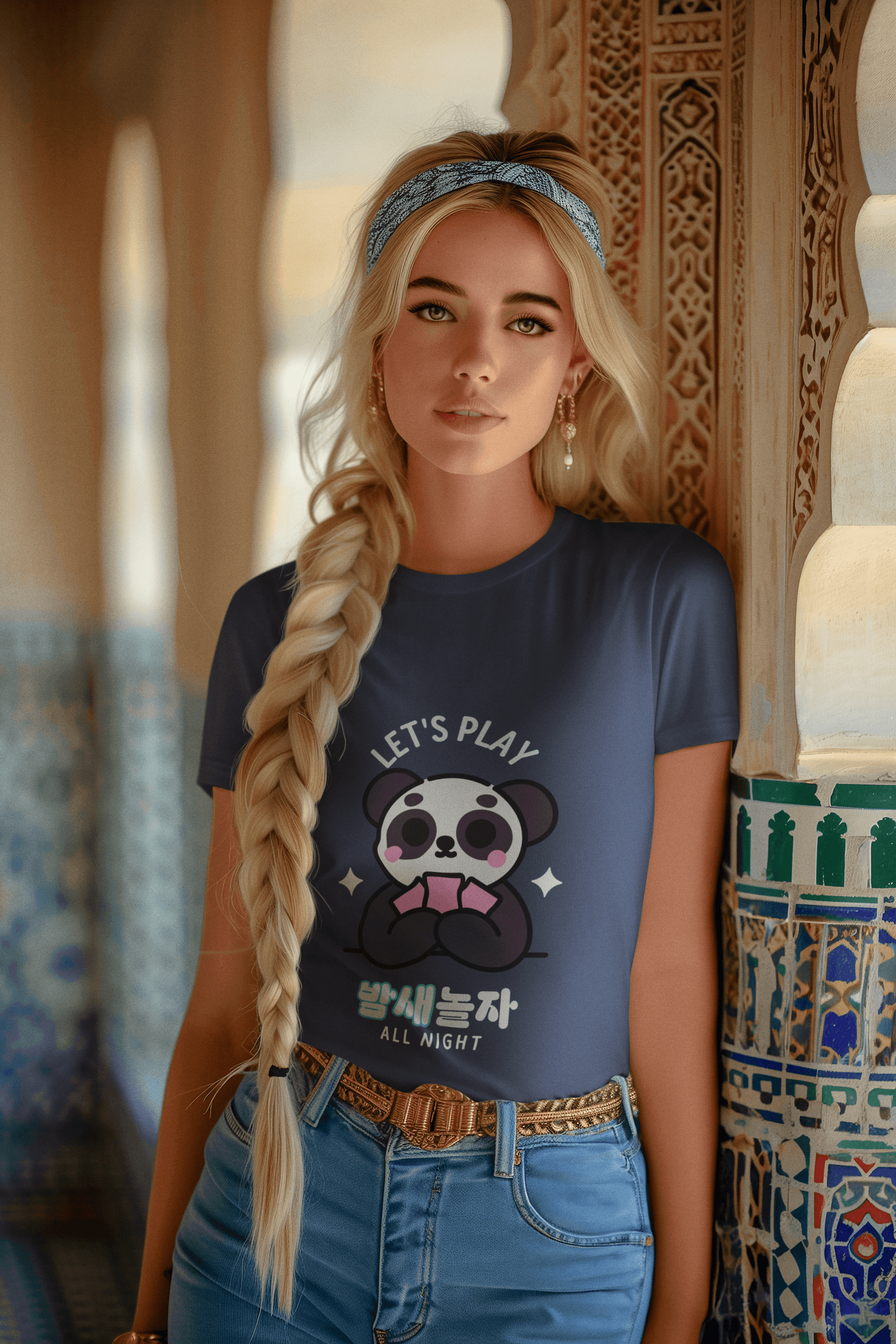 All Night Women's Round Neck Half Sleeve T-shirt - Lyssian