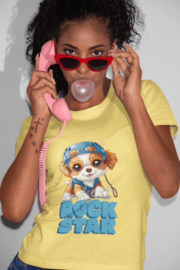 Rockstar Women's Round Neck Half Sleeve T-shirt - Lyssian