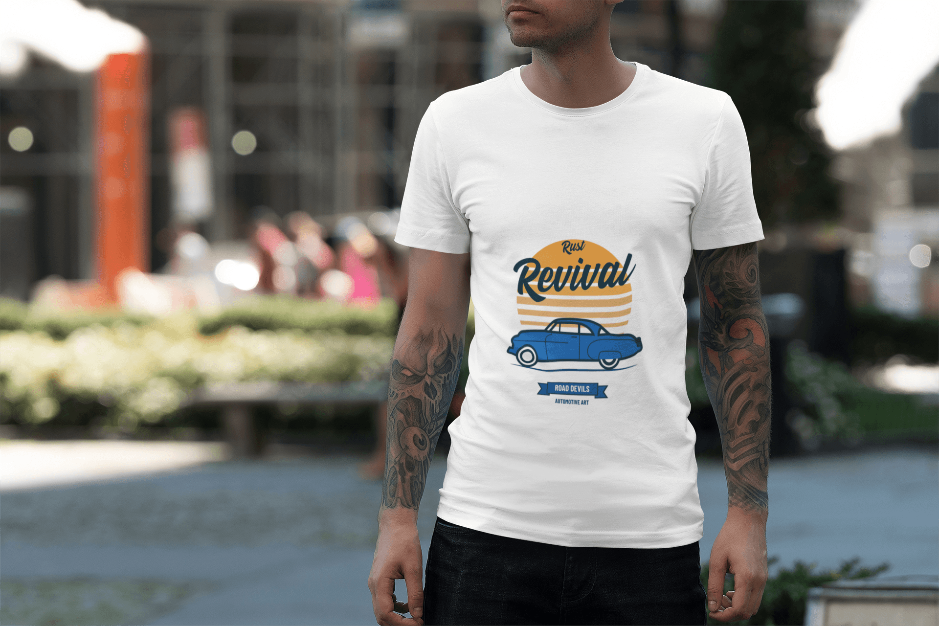 Classic Revival Male Round Neck Half Sleeve T-shirt - Lyssian