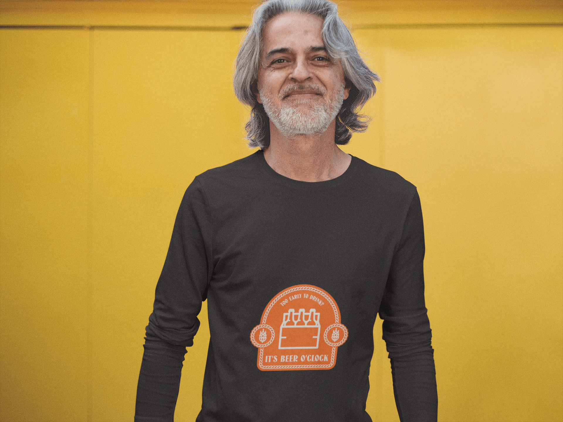 Beer O'clock Male Round Neck Full Sleeve T-shirt - Lyssian