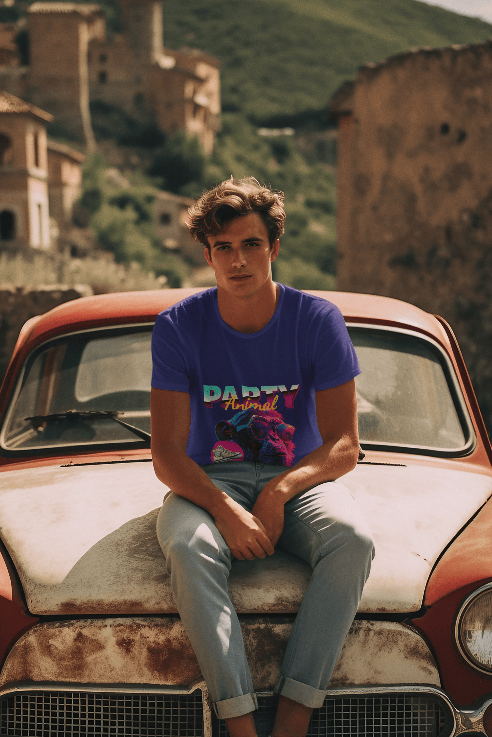 Party Animal's Men's Round Neck Half Sleeve T-shirt - Lyssian